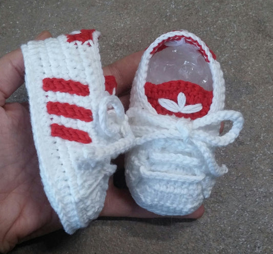 Crochet baby shoes in pure cotton, crochet sportwear, newborn footwear, newborn shoes